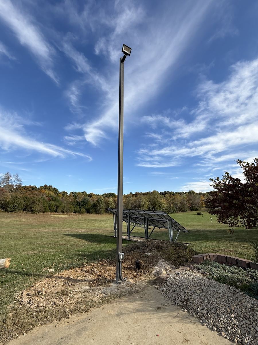 Outdoor pole light installed by Top Phase Electric in Monroe County